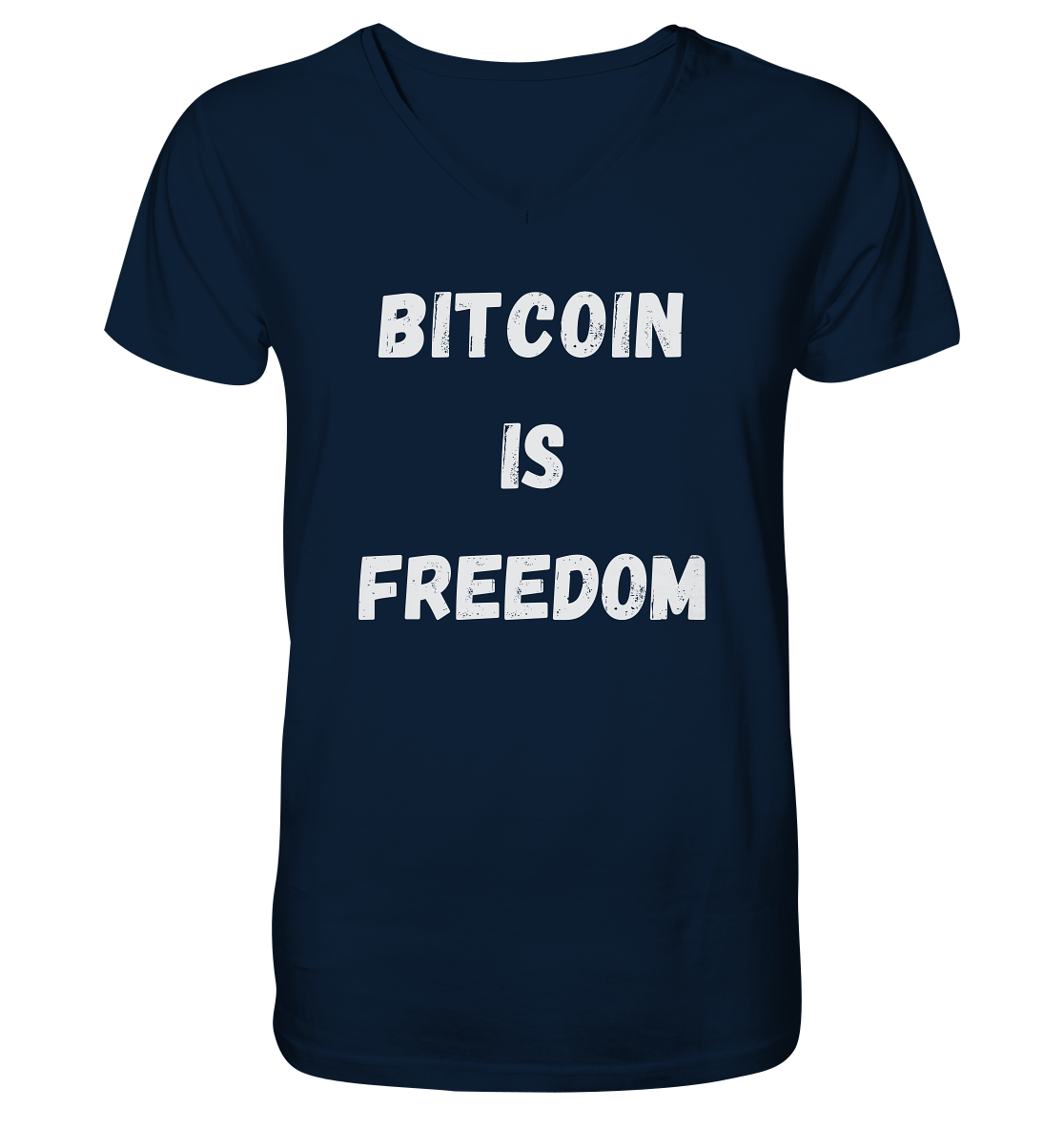 BITCOIN IS FREEDOM - Mens Organic V-Neck Shirt