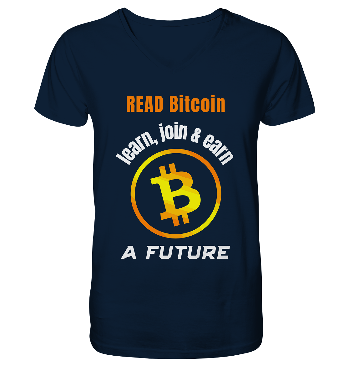 READ BITCOIN, learn & earn A FUTURE - Mens Organic V-Neck Shirt