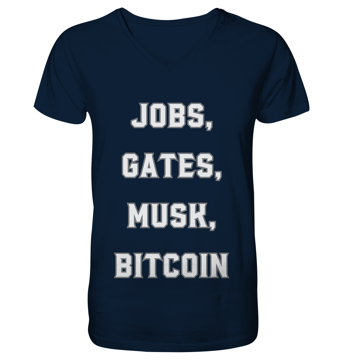 Steve Jobs, Bill Gates, Elon Musk, BITCOIN - Mens Organic V-Neck Shirt