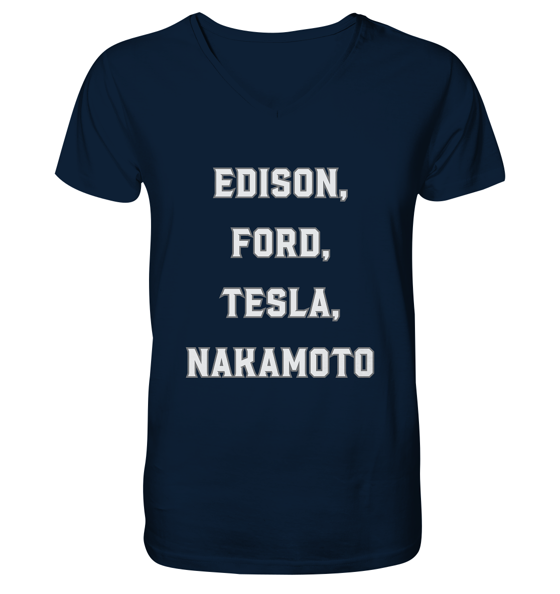 Erfinder: EDISON, FORD, TESLA, NAKAMOTO - Mens Organic V-Neck Shirt