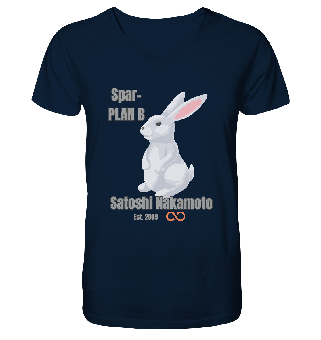 Spar-PLAN B SATOSHI NAKAMOTO Est. 2009 (unendlich) - Mens Organic V-Neck Shirt