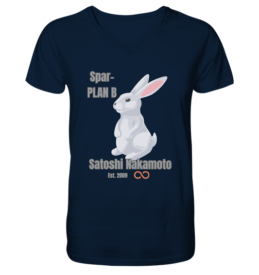 Spar-PLAN B SATOSHI NAKAMOTO Est. 2009 (unendlich) - Mens Organic V-Neck Shirt