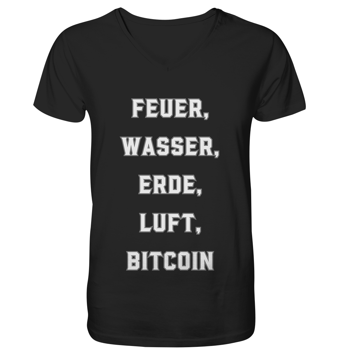 FEUER, WASSER, ERDE, LUFT, BITCOIN - Mens Organic V-Neck Shirt