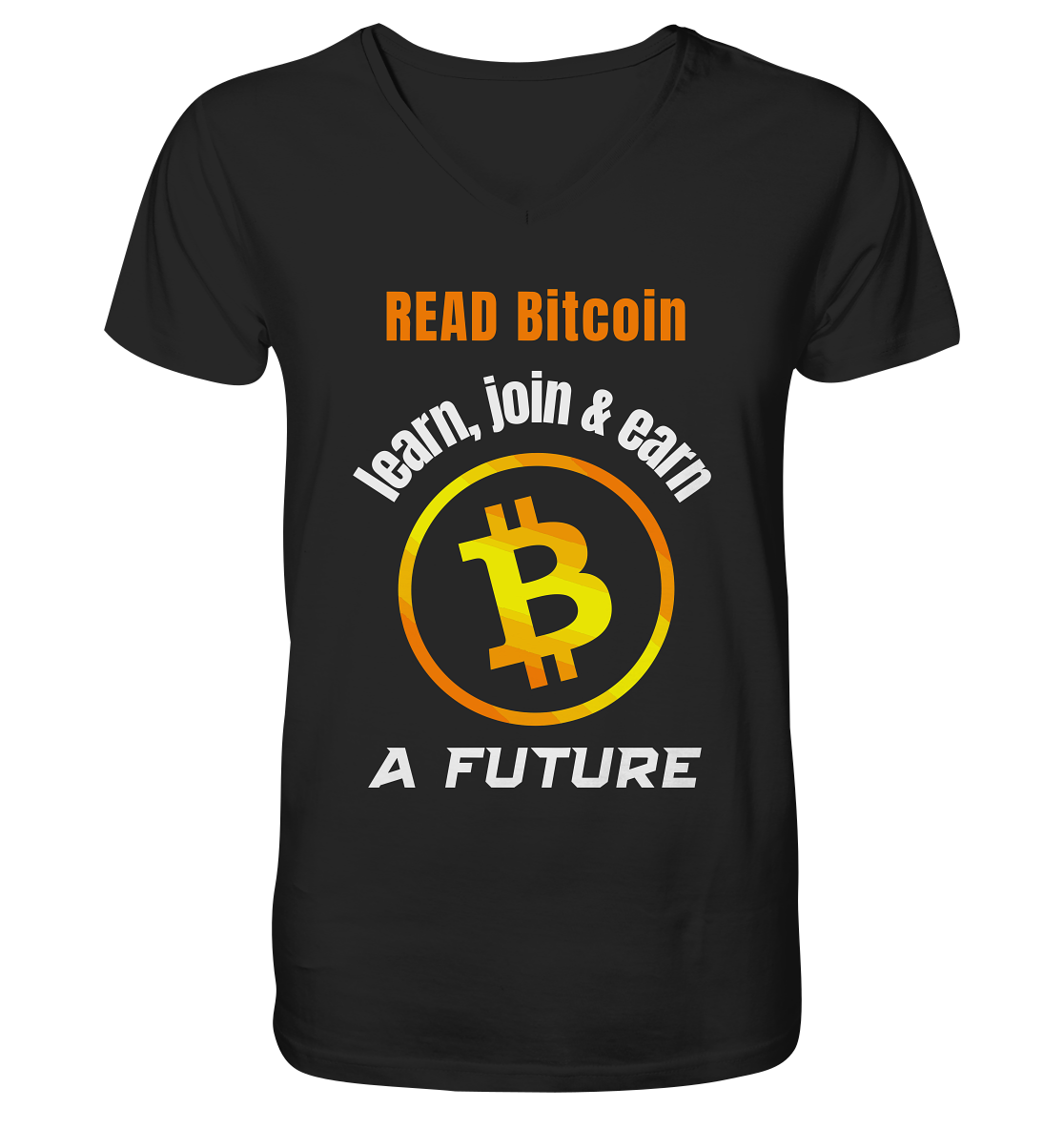 READ BITCOIN, learn & earn A FUTURE - Mens Organic V-Neck Shirt