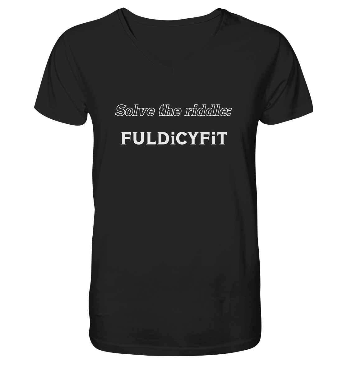 SOLVE THE RIDDLE - FULDiCYFiT - Mens Organic V-Neck Shirt