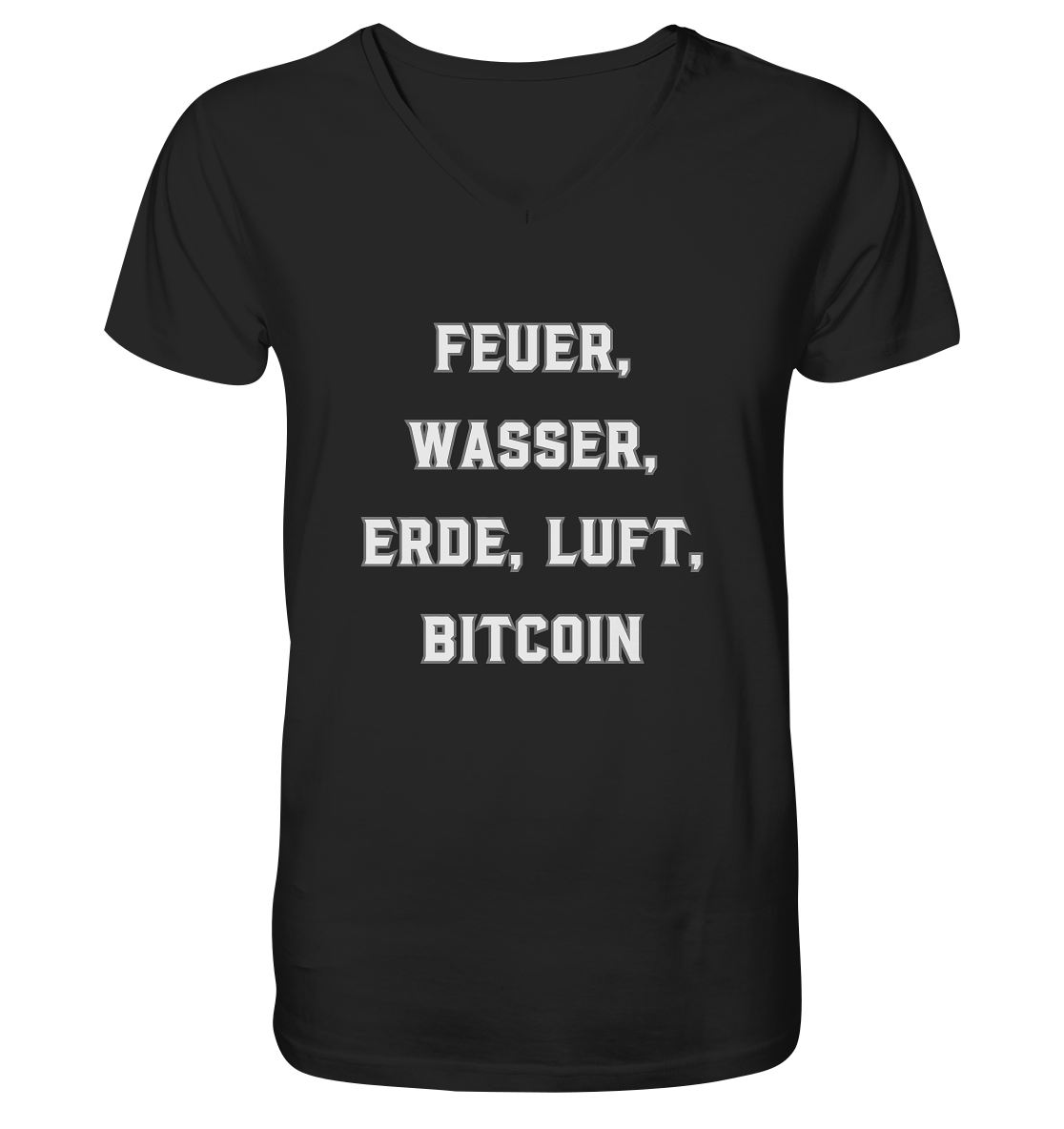 FEUER, WASSER, ERDE, LUFT, BITCOIN - Mens Organic V-Neck Shirt