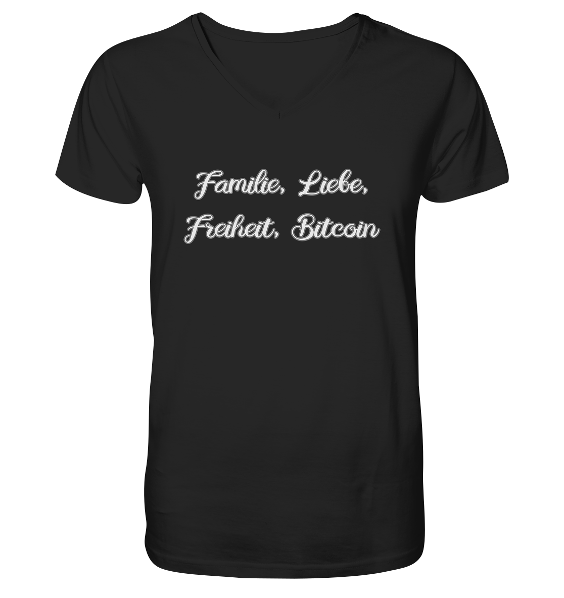 Familie, Liebe, Freiheit, Bitcoin - Mens Organic V-Neck Shirt