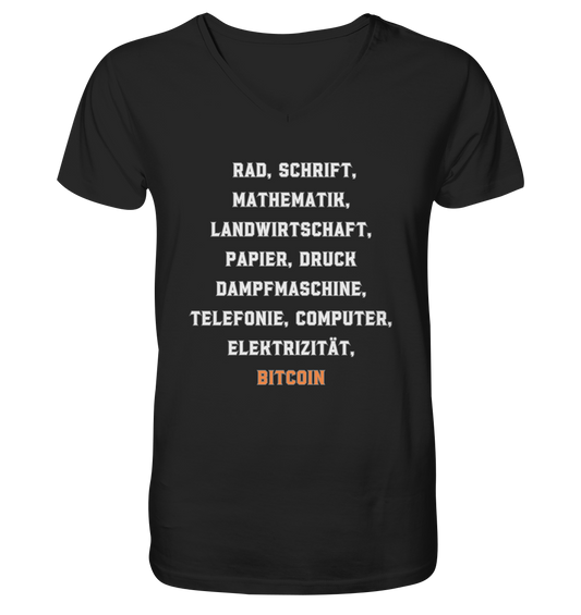 Erfindungen vom Rad bis zu BITCOIN - Mens Organic V-Neck Shirt