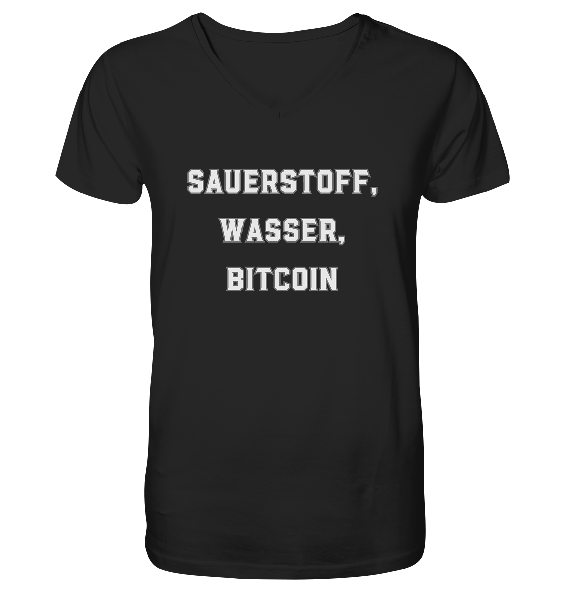 Sauerstoff, Wasser, Bitcoin - Mens Organic V-Neck Shirt