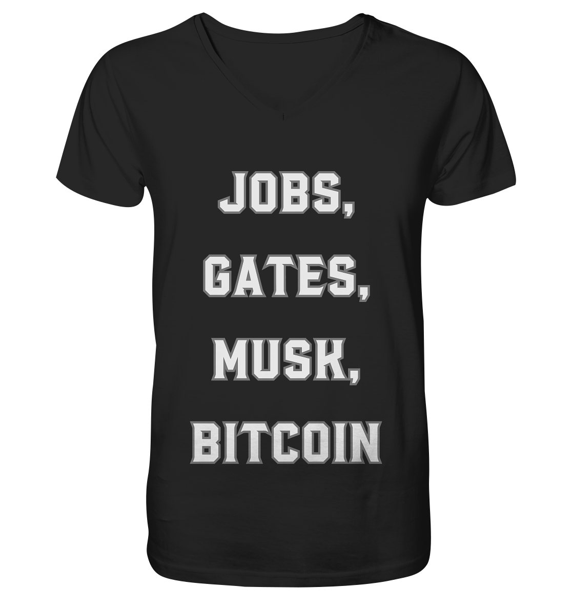 Steve Jobs, Bill Gates, Elon Musk, BITCOIN - Mens Organic V-Neck Shirt