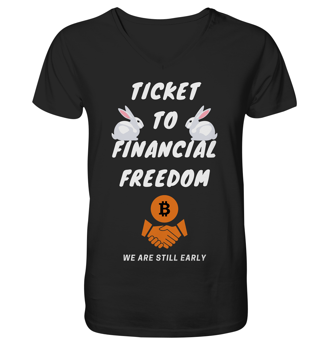 TICKET TO FINANCIAL FREEDOM - sitting rabbits - Mens Organic V-Neck Shirt