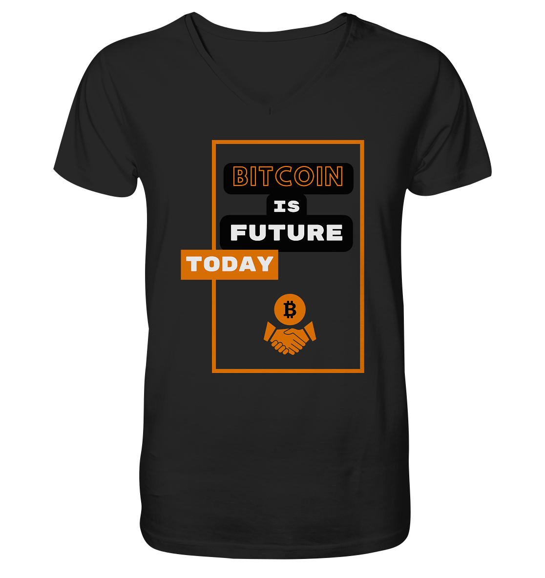 BITCOIN IS FUTURE TODAY - Var. black "B" - Mens Organic V-Neck Shirt