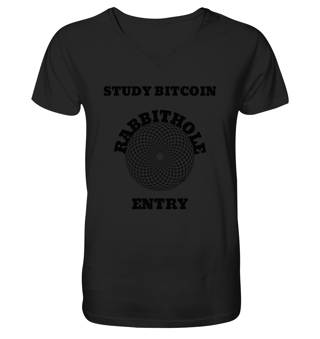 STUDY BITCOIN - RABBITHOLE ENTRY - Mens Organic V-Neck Shirt