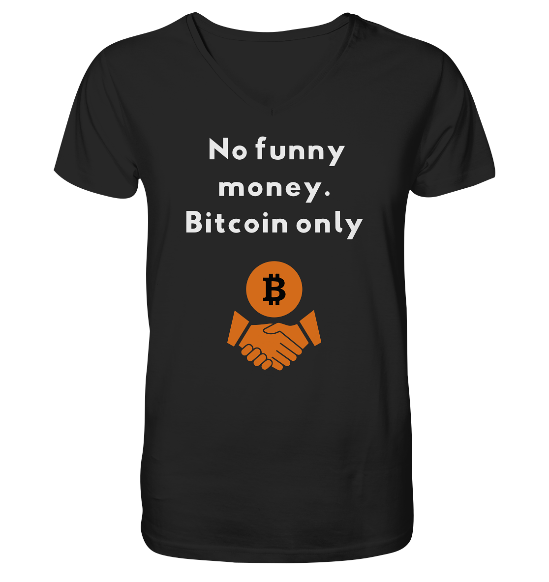 No funny money. Bitcoin only - Mens Organic V-Neck Shirt