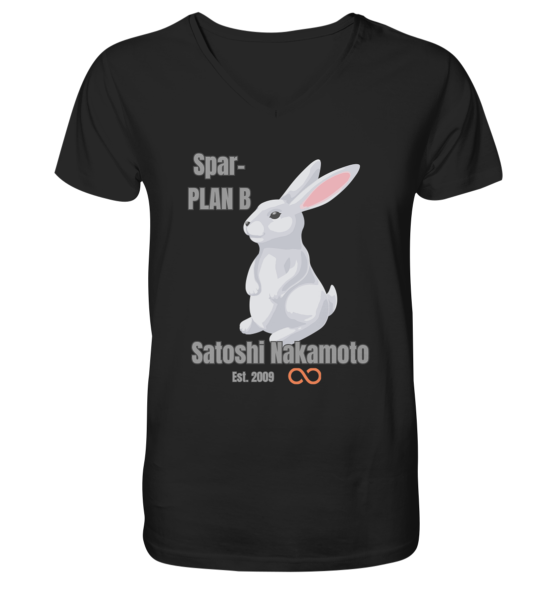 Spar-PLAN B SATOSHI NAKAMOTO Est. 2009 (unendlich) - Mens Organic V-Neck Shirt