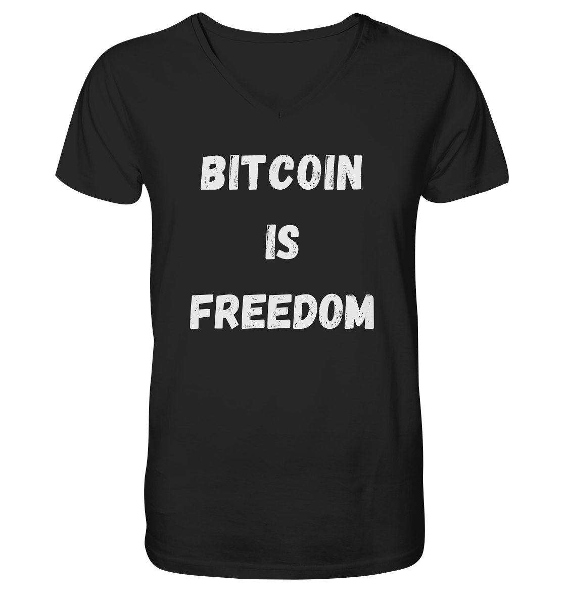 BITCOIN IS FREEDOM - Mens Organic V-Neck Shirt