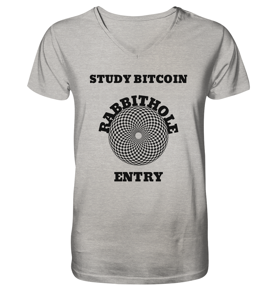 STUDY BITCOIN - RABBITHOLE ENTRY - Mens Organic V-Neck Shirt