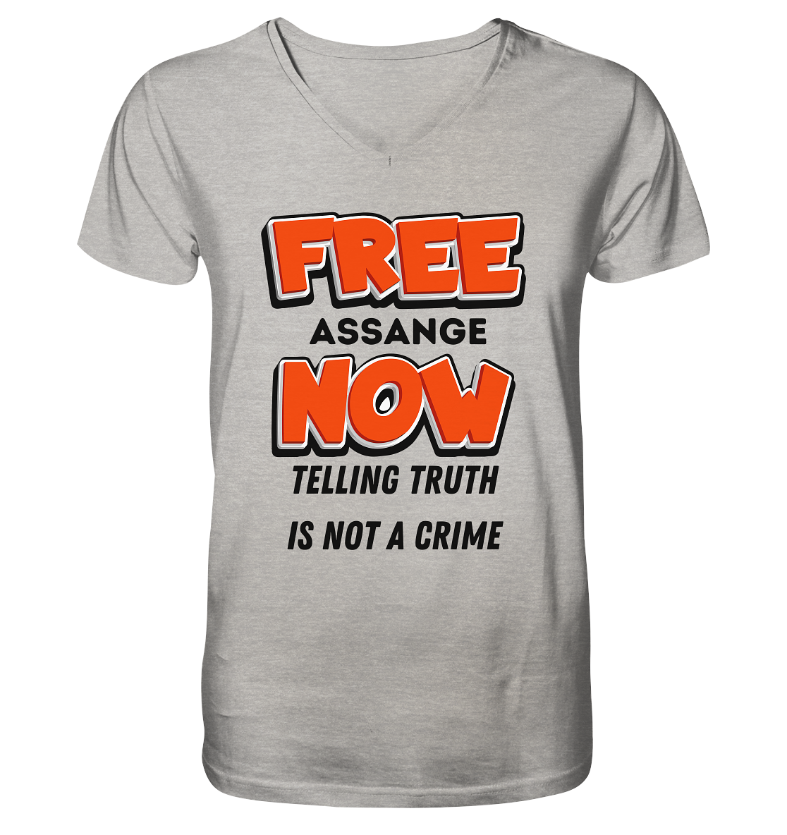 FREE ASSANGE NOW - TELLING TRUTH IS NOT A CRIME - Mens Organic V-Neck Shirt