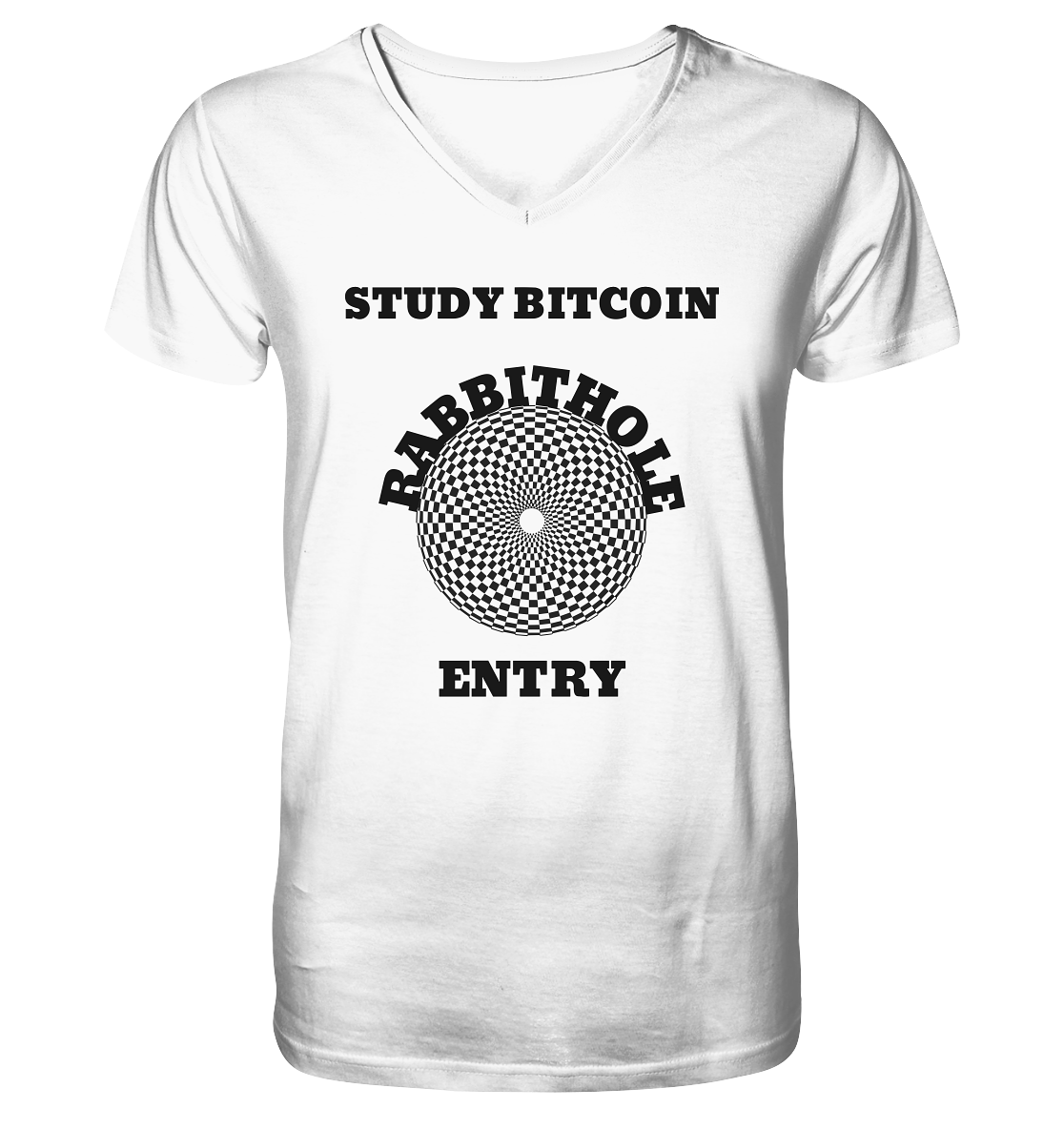 STUDY BITCOIN - RABBITHOLE ENTRY - Mens Organic V-Neck Shirt