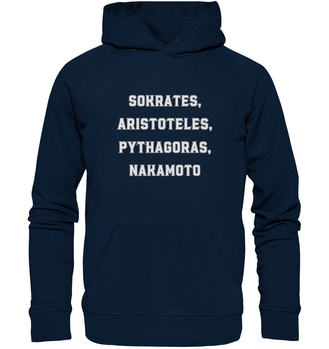 SOKRATES, ARISTOTELES, PHYTHAGORAS, NAKAMOTO  - Organic Basic Hoodie