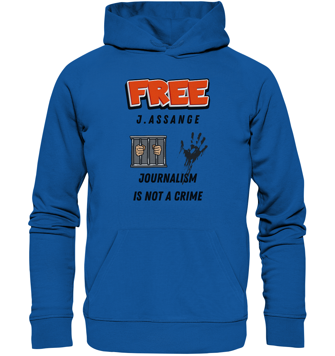 FREE J.ASSANGE - JOURNALISM IS NOT A CRIME (2 GRAFIKEN) - Organic Basic Hoodie