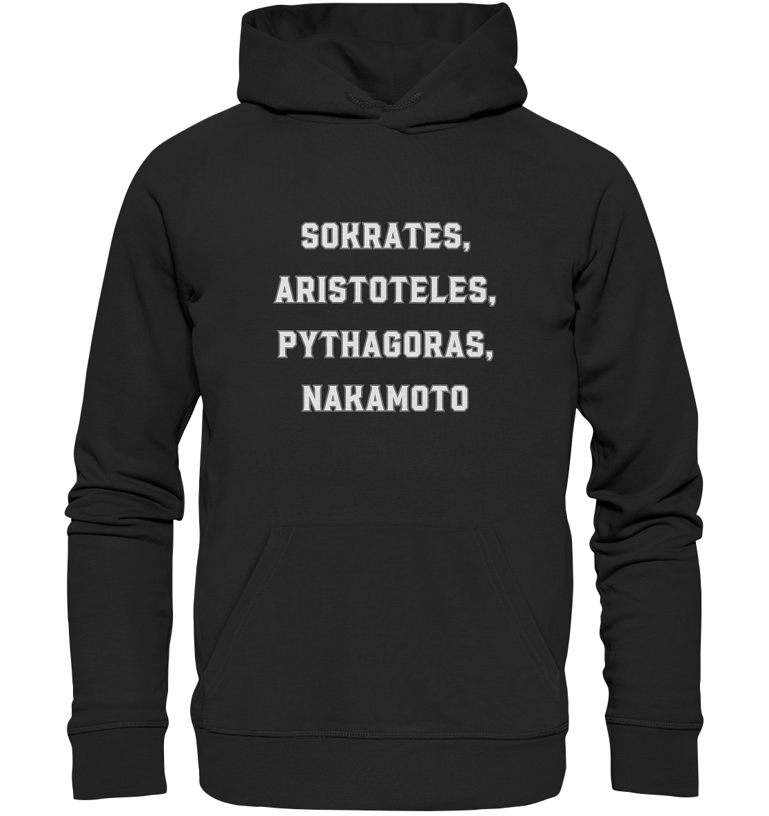 SOKRATES, ARISTOTELES, PHYTHAGORAS, NAKAMOTO  - Organic Basic Hoodie