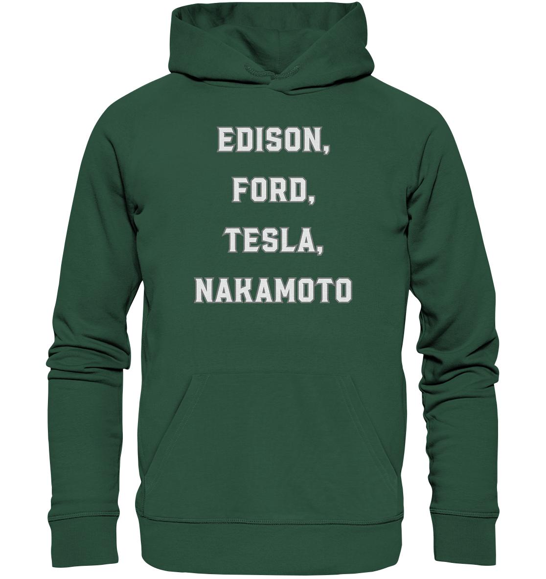 Erfinder: EDISON, FORD, TESLA, NAKAMOTO - Organic Basic Hoodie