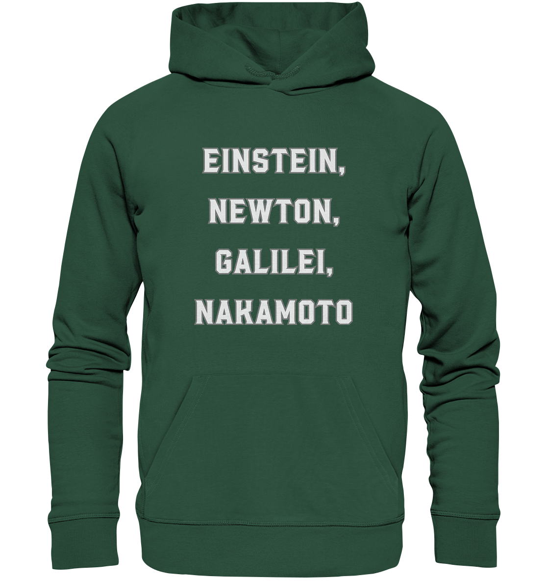 EINSTEIN, NEWTON, GALILEI, NAKAMOTO - Organic Basic Hoodie