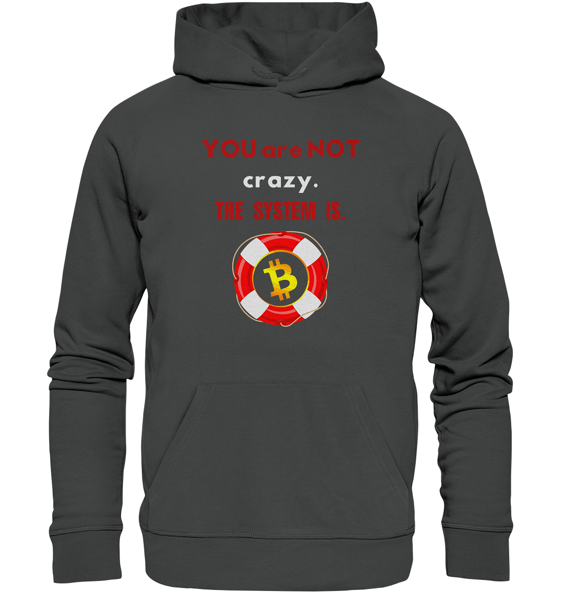 YOU are NOT crazy, THE SYSTEM IS. (BTC Rettungsring) - Organic Basic Hoodie