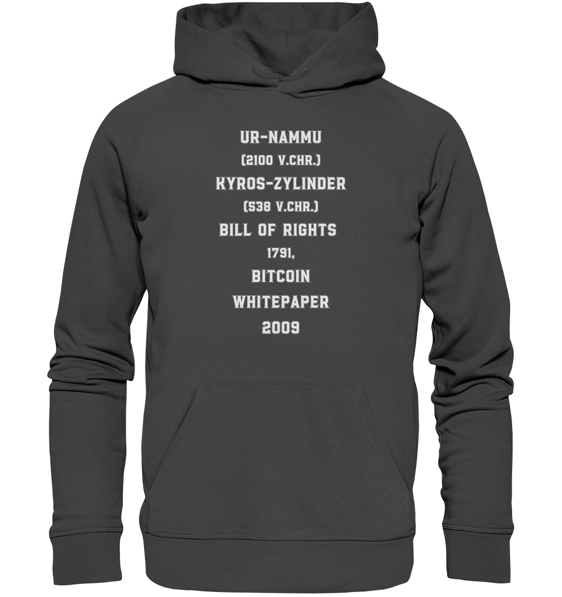 UR-NAMMU, KYROS-ZYLINDER, BILL OF RIGHTS, BITCOIN WHITEPAPER - Organic Basic Hoodie