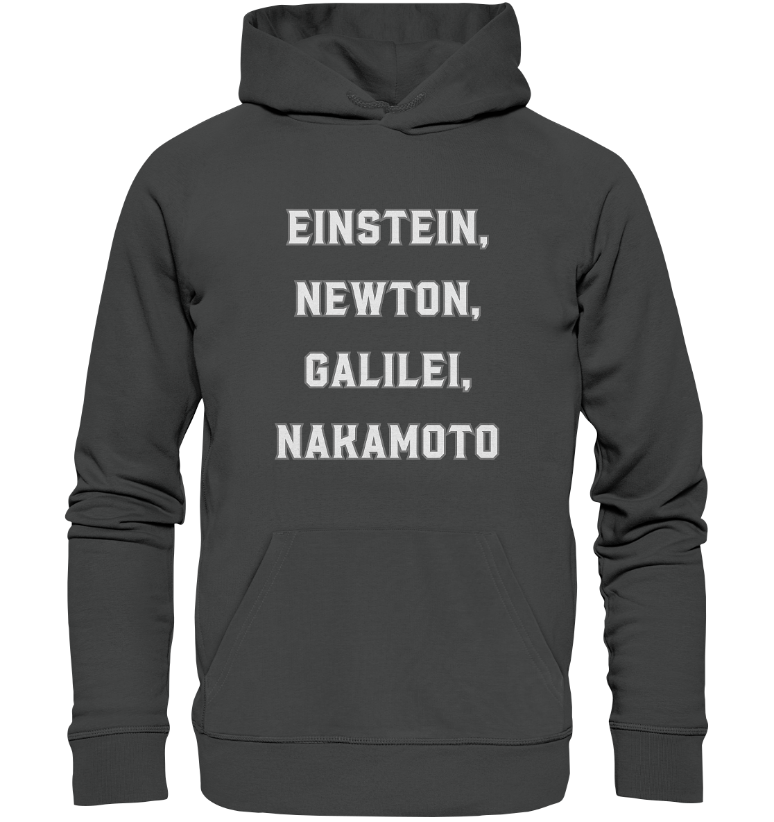 EINSTEIN, NEWTON, GALILEI, NAKAMOTO - Organic Basic Hoodie