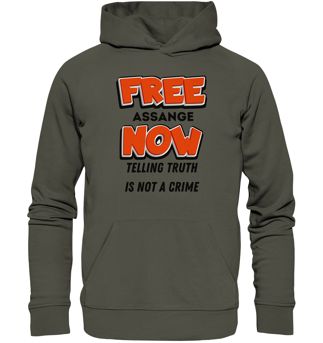 FREE ASSANGE NOW - TELLING TRUTH IS NOT A CRIME - Organic Basic Hoodie