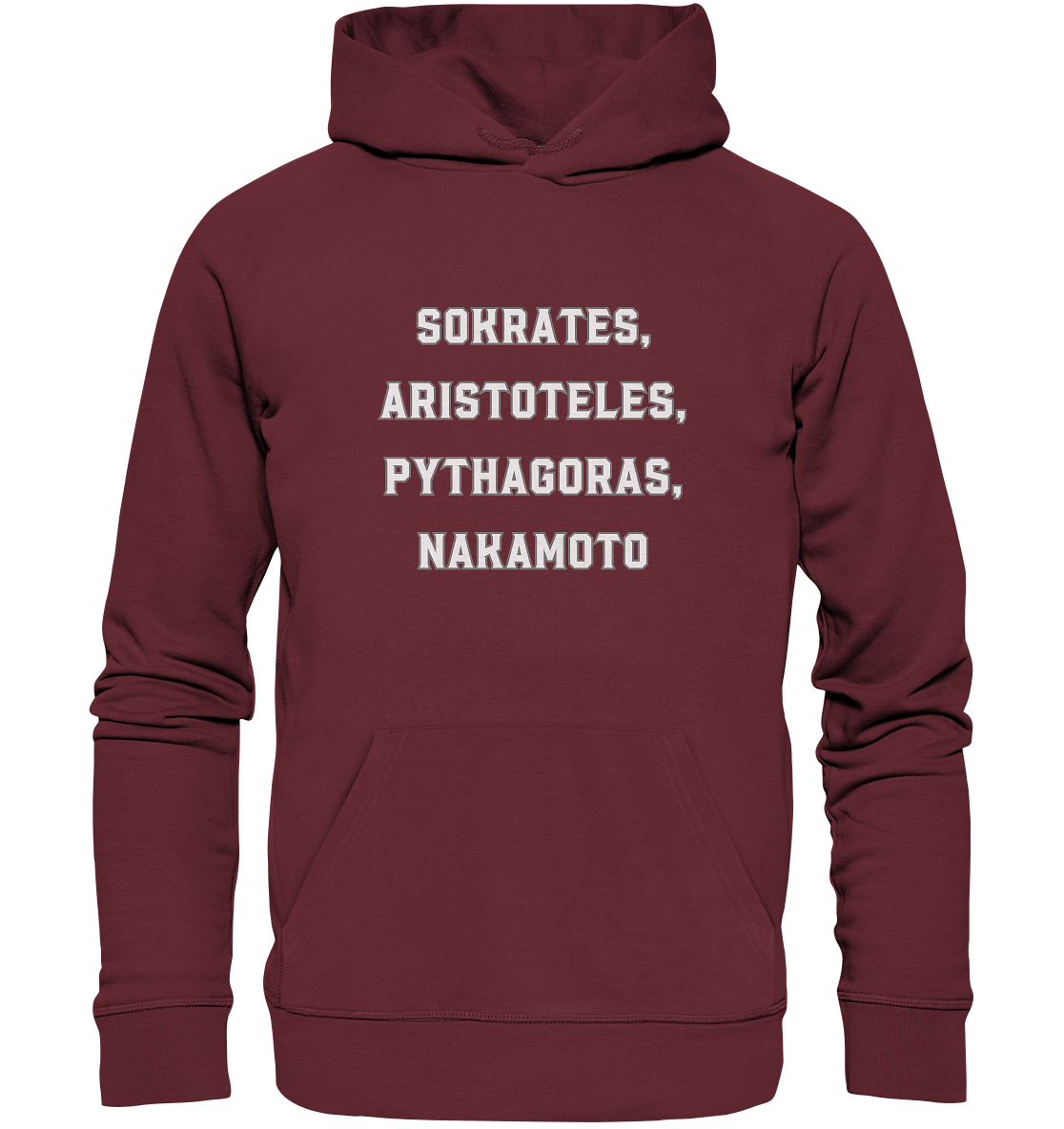 SOKRATES, ARISTOTELES, PHYTHAGORAS, NAKAMOTO  - Organic Basic Hoodie