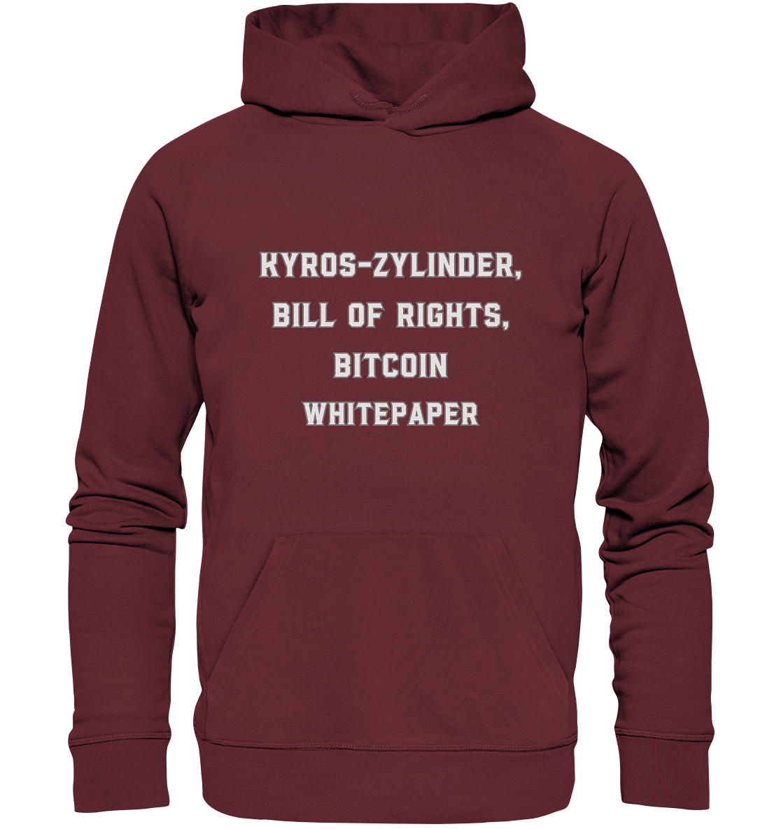 KYROS-ZYLINDER, BILL OF RIGHTS, BITCOIN WHITEPAPER - Organic Basic Hoodie