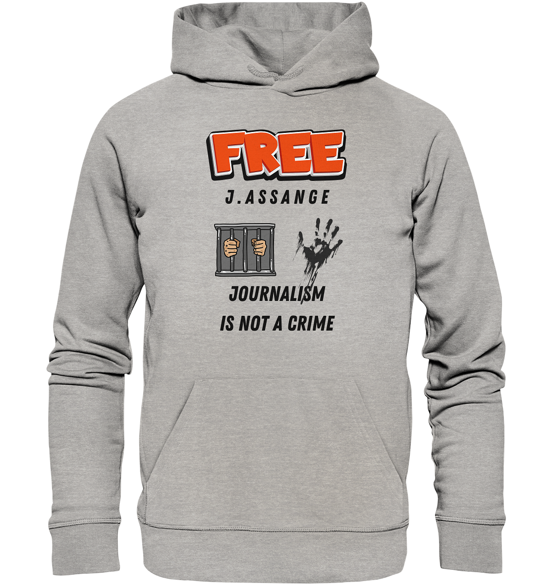 FREE J.ASSANGE - JOURNALISM IS NOT A CRIME (2 GRAFIKEN) - Organic Basic Hoodie