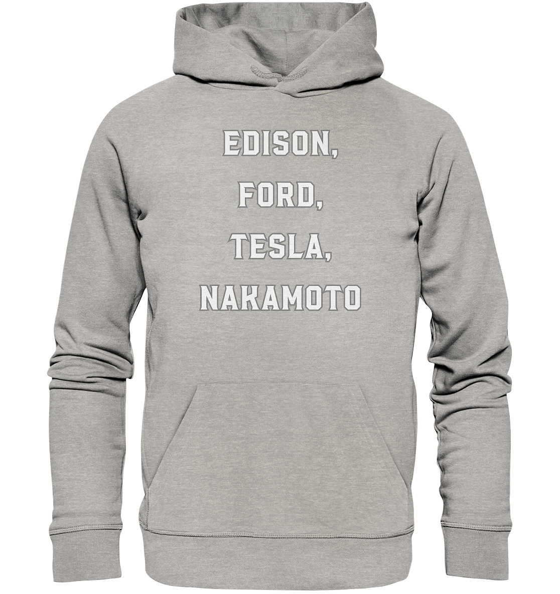 Erfinder: EDISON, FORD, TESLA, NAKAMOTO - Organic Basic Hoodie