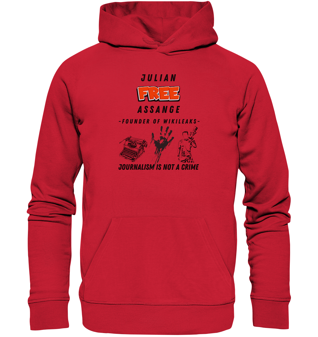 FREE JULIAN ASSANGE - FOUNDER OF WIKILEAKS - JOURNALISM IS NOT A CRIME (3 GRAFIKEN) - Organic Basic Hoodie