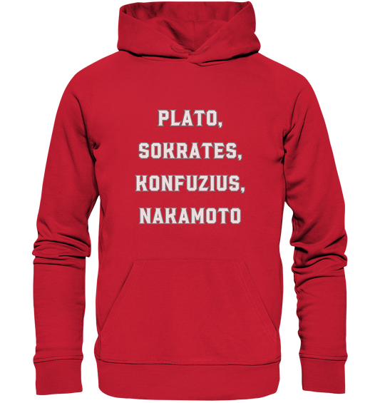 PLATO, SOKRATES, KONFUZIUS, NAKAMOTO  - Organic Basic Hoodie