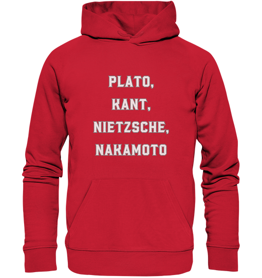 PLATO, KANT, NIETZSCHE, NAKANOTO - Organic Basic Hoodie