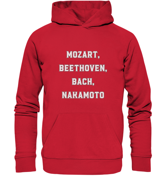 MOZART, BEETHOVEN, BACH, NAKAMOTO  - Organic Basic Hoodie