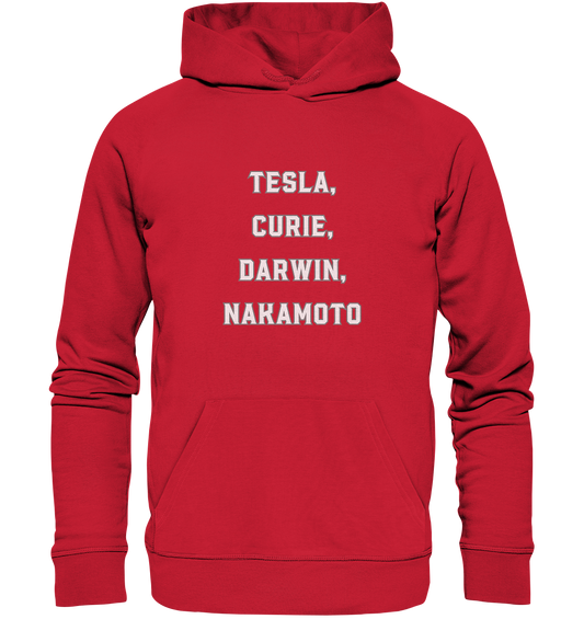 TESLA, CURIE, DARWIN, NAKAMOTO  - Organic Basic Hoodie