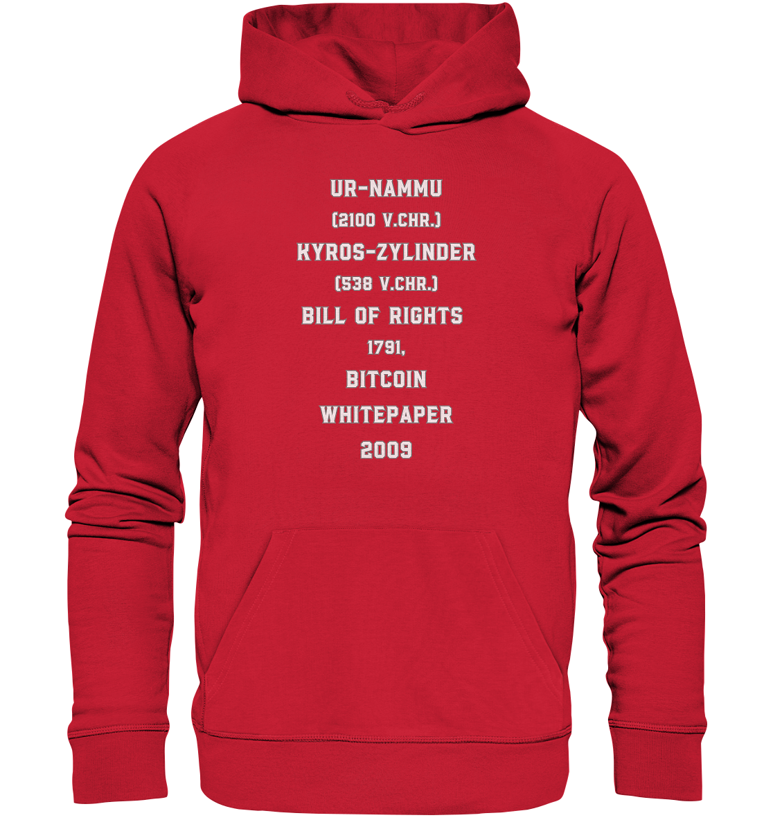 UR-NAMMU, KYROS-ZYLINDER, BILL OF RIGHTS, BITCOIN WHITEPAPER - Organic Basic Hoodie