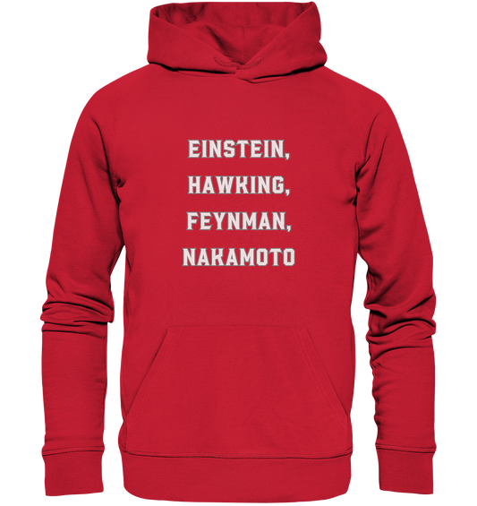 EINSTEIN, HAWKING, FEYNMAN, NAKAMOTO - Organic Basic Hoodie