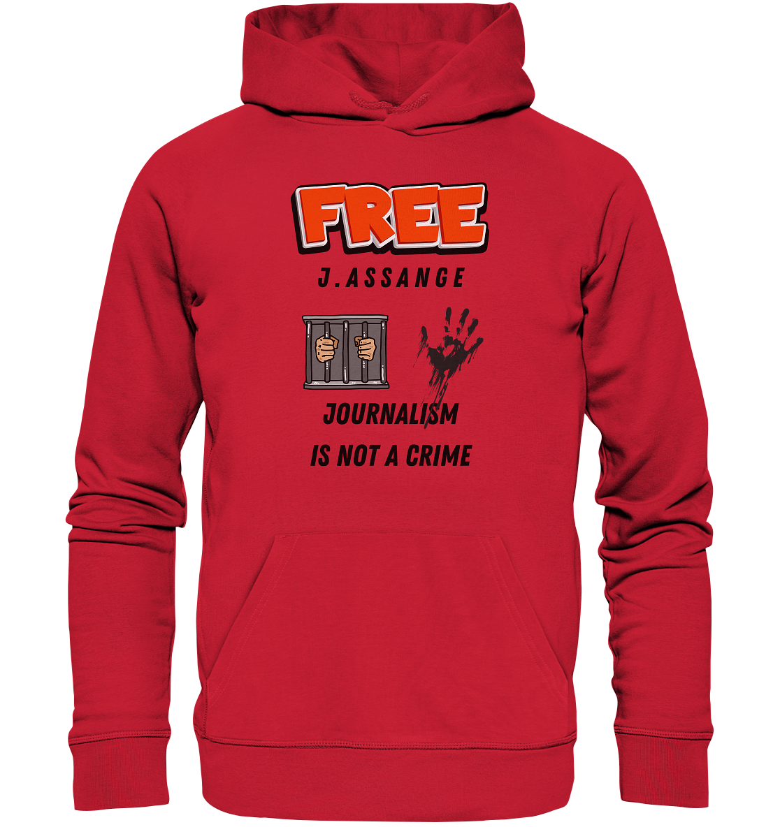 FREE J.ASSANGE - JOURNALISM IS NOT A CRIME (2 GRAFIKEN) - Organic Basic Hoodie