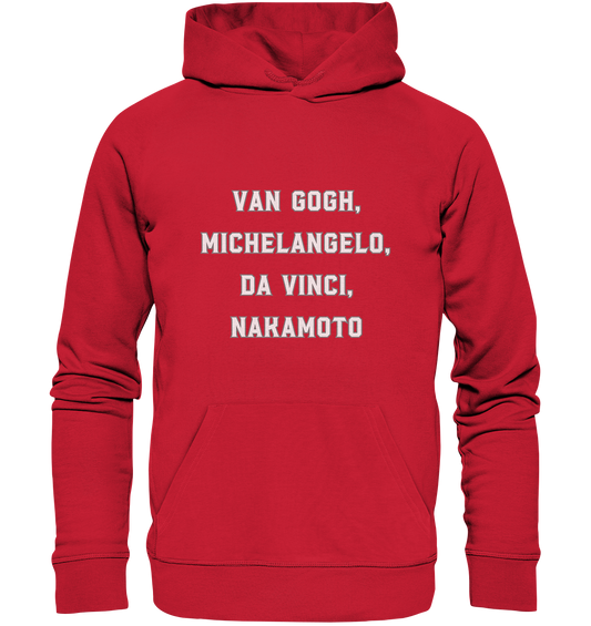 van Gogh, Michelangelo, da Vinci, Nakamoto - Organic Basic Hoodie