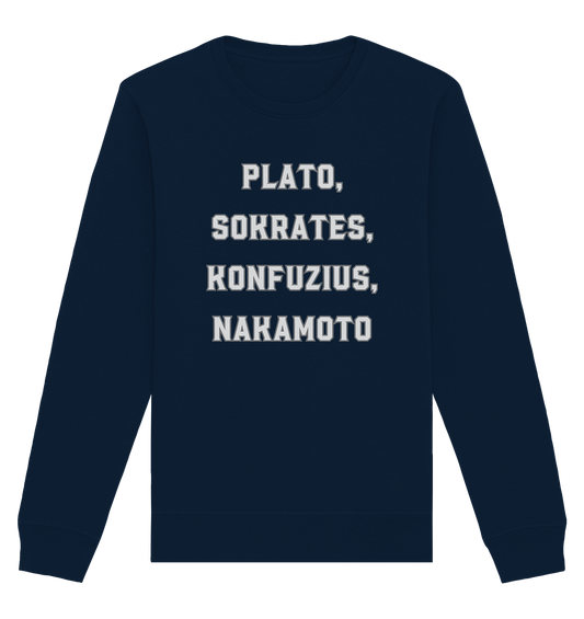 PLATO, SOKRATES, KONFUZIUS, NAKAMOTO  - Organic Basic Unisex Sweatshirt