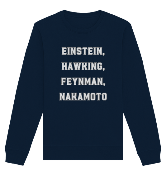 EINSTEIN, HAWKING, FEYNMAN, NAKAMOTO - Organic Basic Unisex Sweatshirt