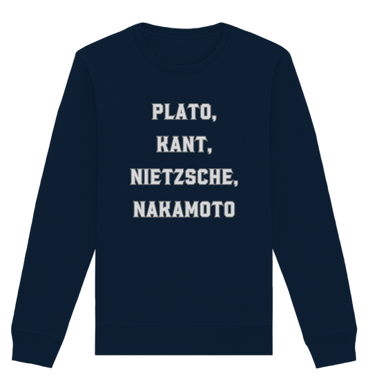 PLATO, KANT, NIETZSCHE, NAKANOTO - Organic Basic Unisex Sweatshirt