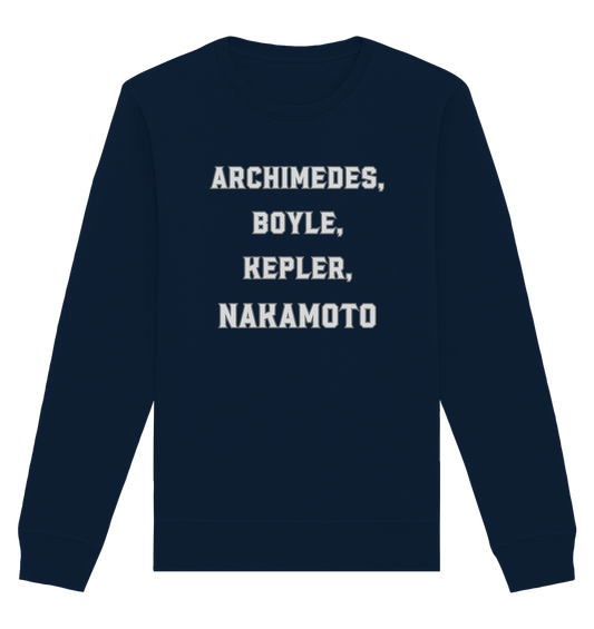 ARCHIMEDES, BOYLE, KEPLER, NAKAMOTO - Organic Basic Unisex Sweatshirt