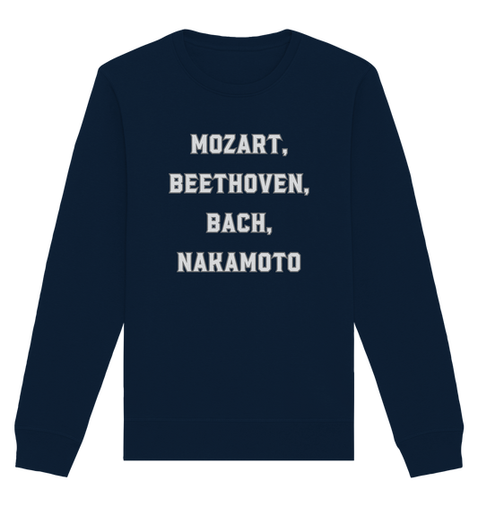 MOZART, BEETHOVEN, BACH, NAKAMOTO  - Organic Basic Unisex Sweatshirt